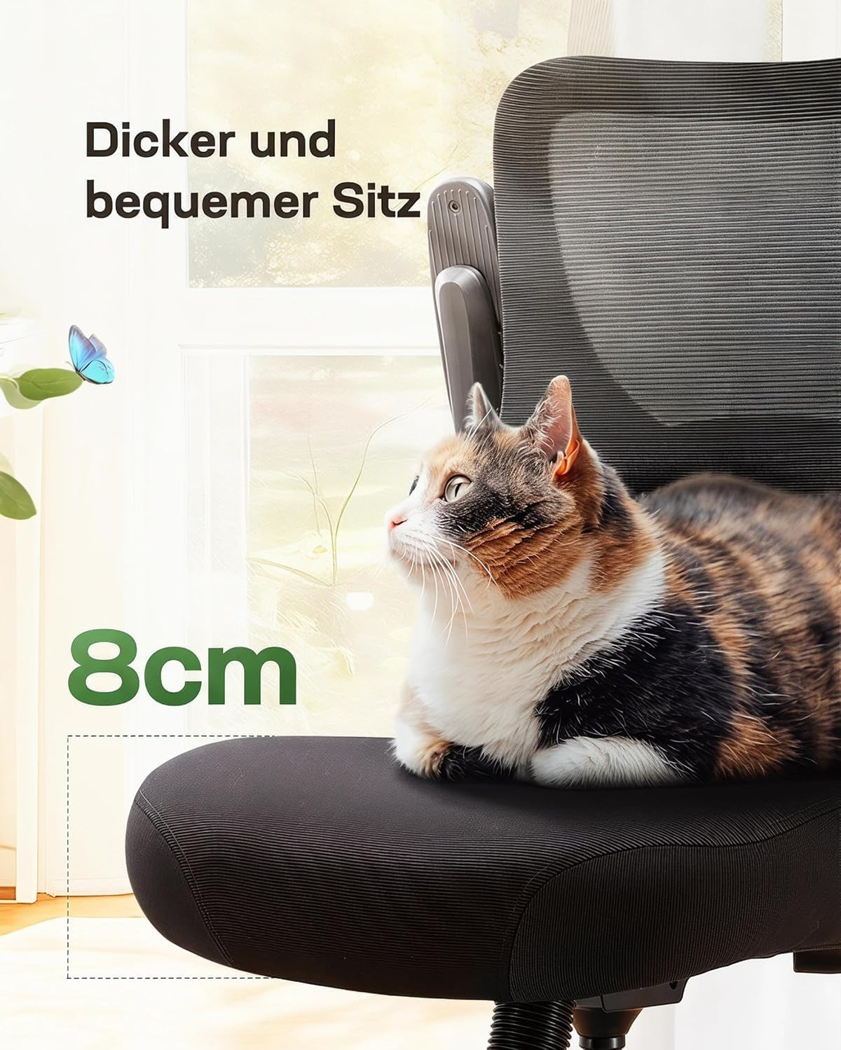 Marsail Bürostuhl ergonomisch, Schreibtischstuhl mit 3D Armlehnen