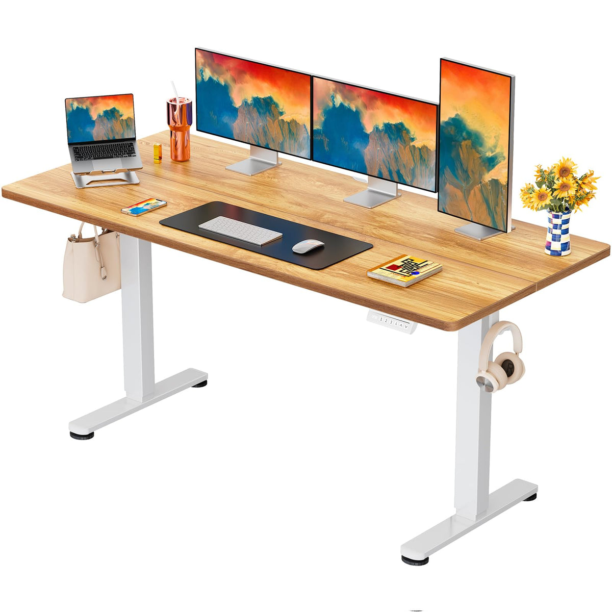 ErGear Electric Standing Desk 120 x 60cm 4 Memory with Splice Board