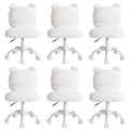 Marsail Teddy Fabric Dressing Chair, Armless Office Chair, Pink