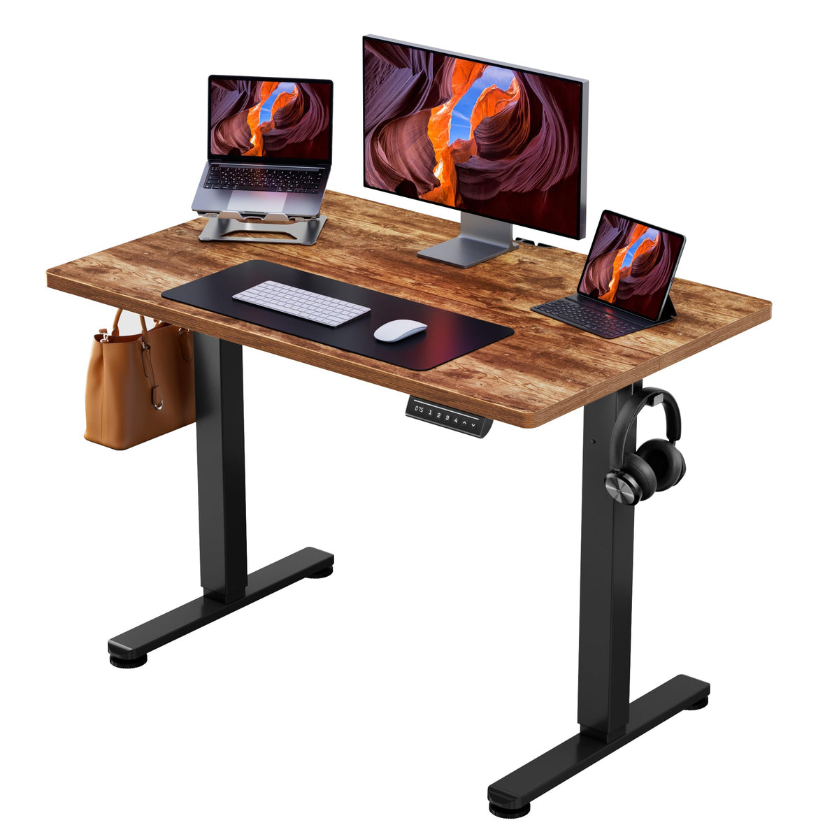 ErGear 48 X 24 Inch Height Adjustable Electric Standing Desk, Black