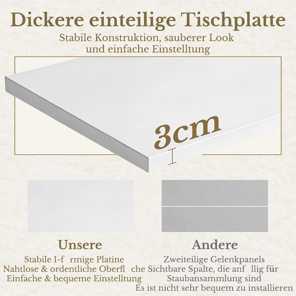HUANUO Elektrisch höhenverstellbarer Schreibtisch 178 × 76 cm mit Stauraum