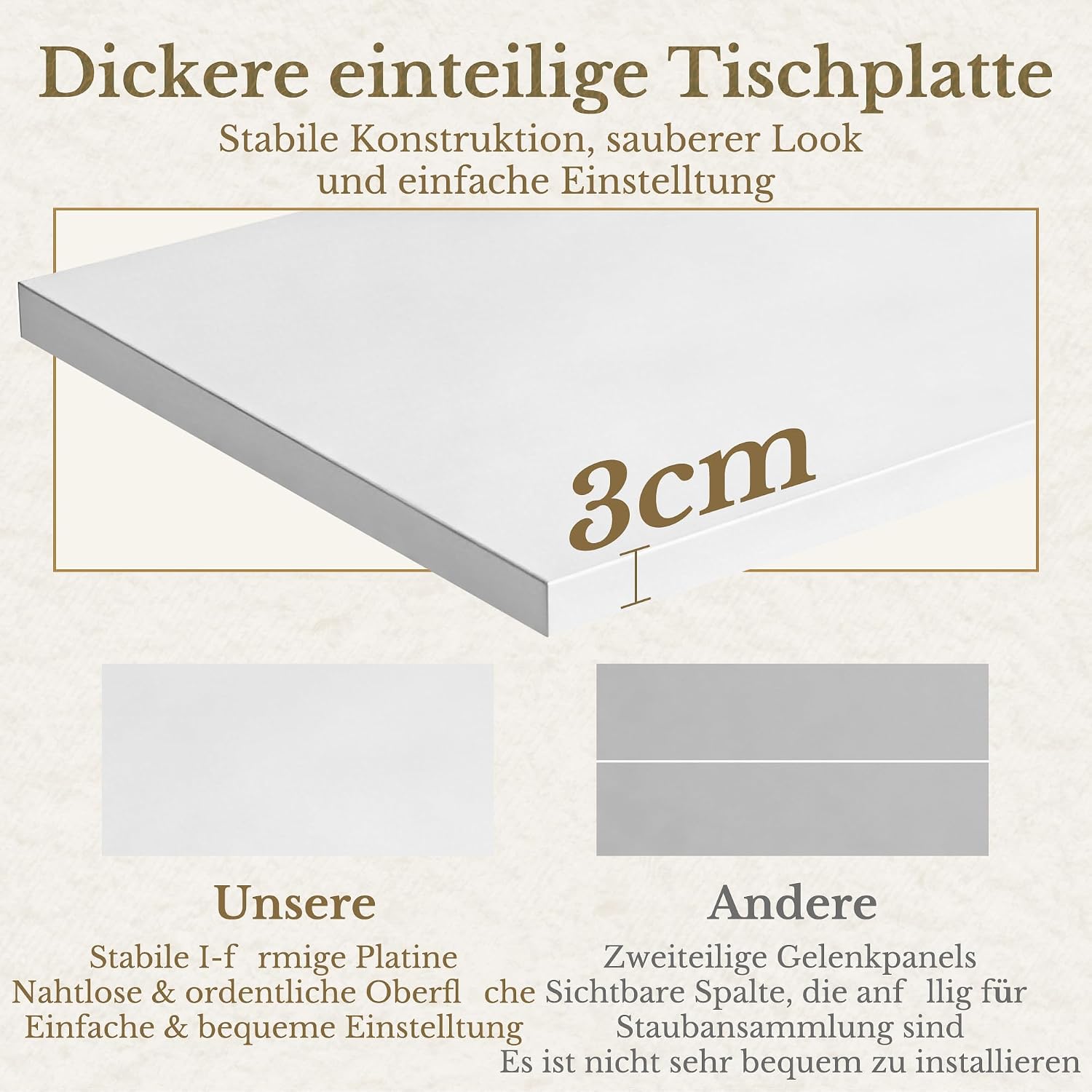 HUANUO Elektrisch höhenverstellbarer Schreibtisch 178 × 76 cm mit Stauraum