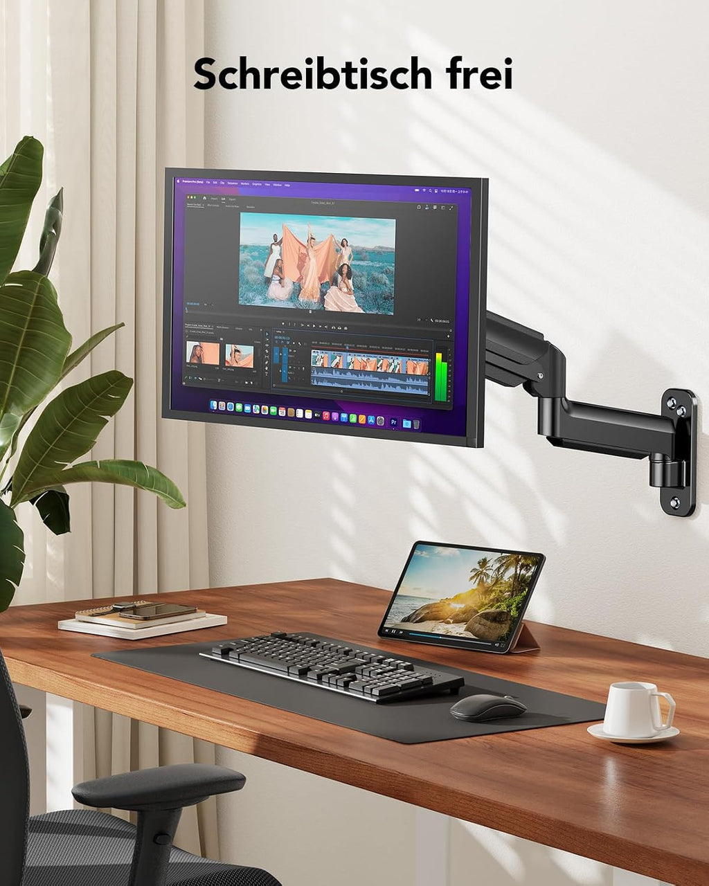 HUANUO Monitor Wandhalterung für 17-35 Zoll, 12kg, VESA 75/100/200mm