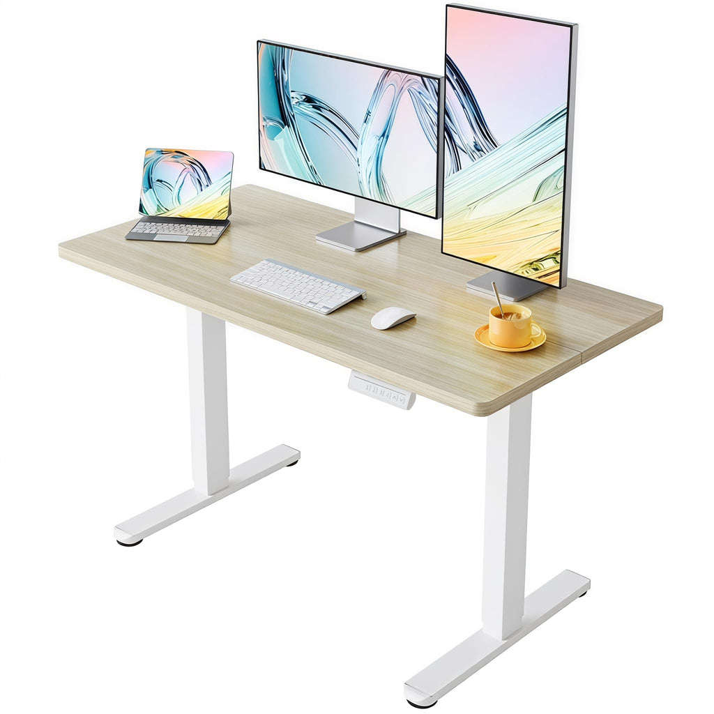 HUANUO 32" Small Electric Standing Desk Adjustable Height, 4 Memory Height Settings, Sit Stand Up Desk for Home Office & Computer Workstation, Black