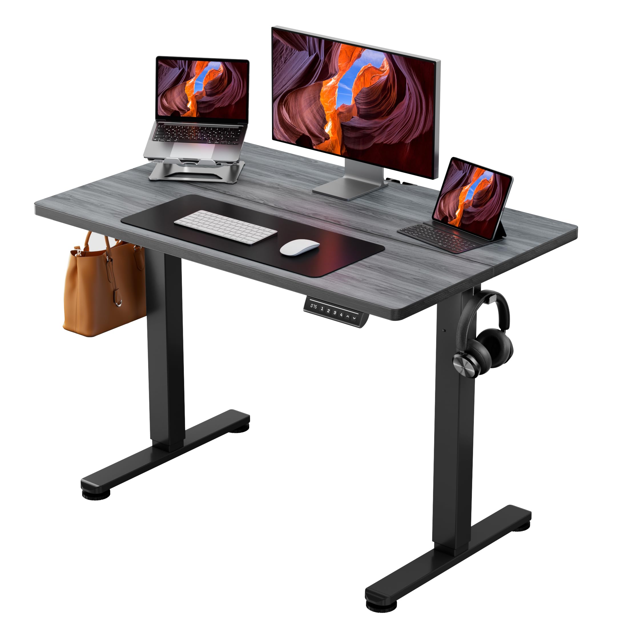 ErGear 48 X 24 Inch Height Adjustable Electric Standing Desk, Black