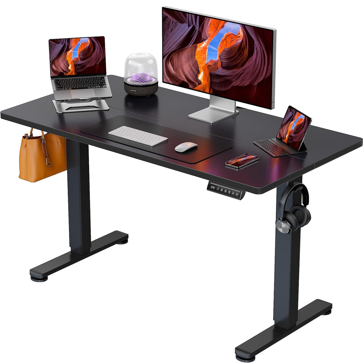 ErGear 48 X 24 Inch Height Adjustable Electric Standing Desk, Black