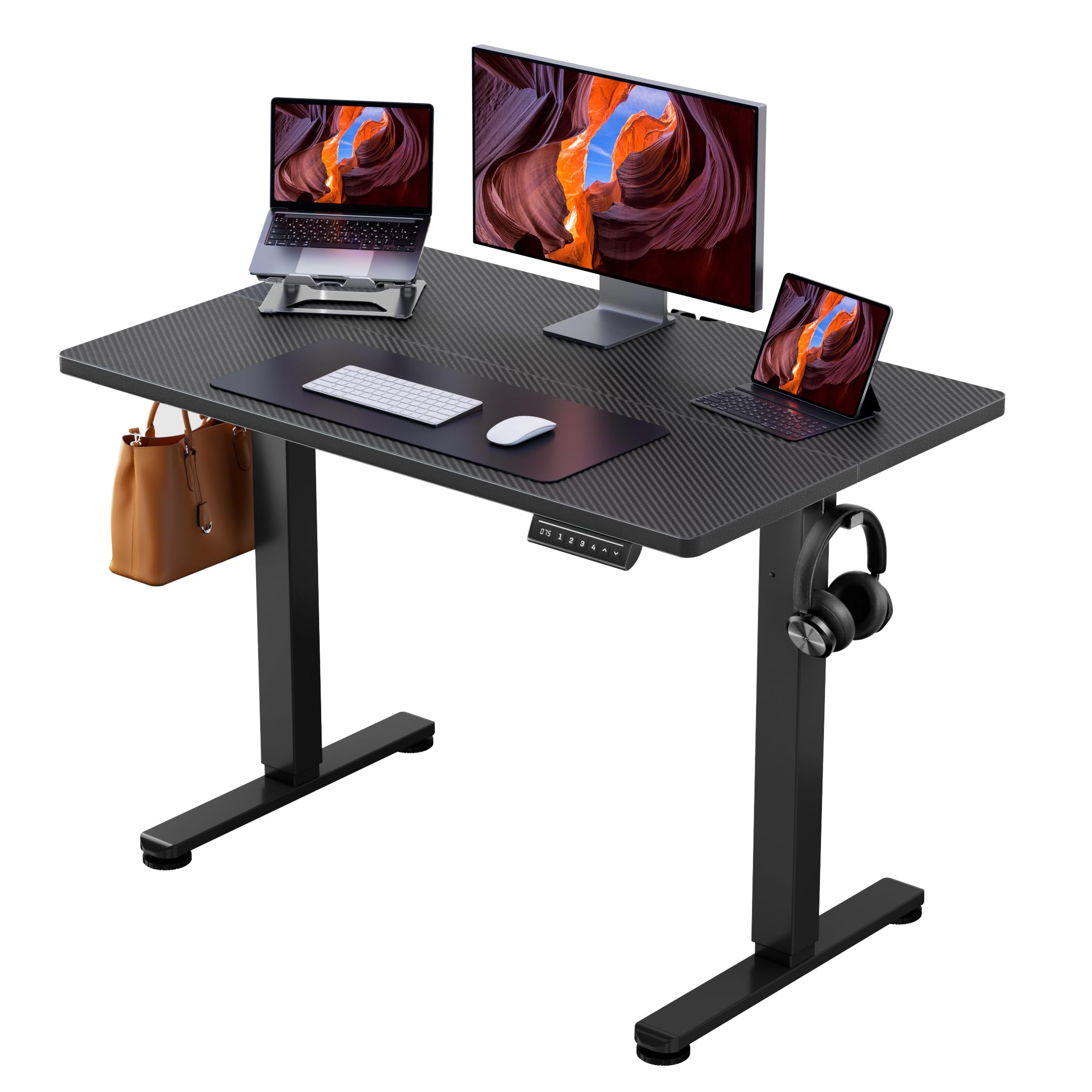 ErGear 48 X 24 Inch Height Adjustable Electric Standing Desk, Black