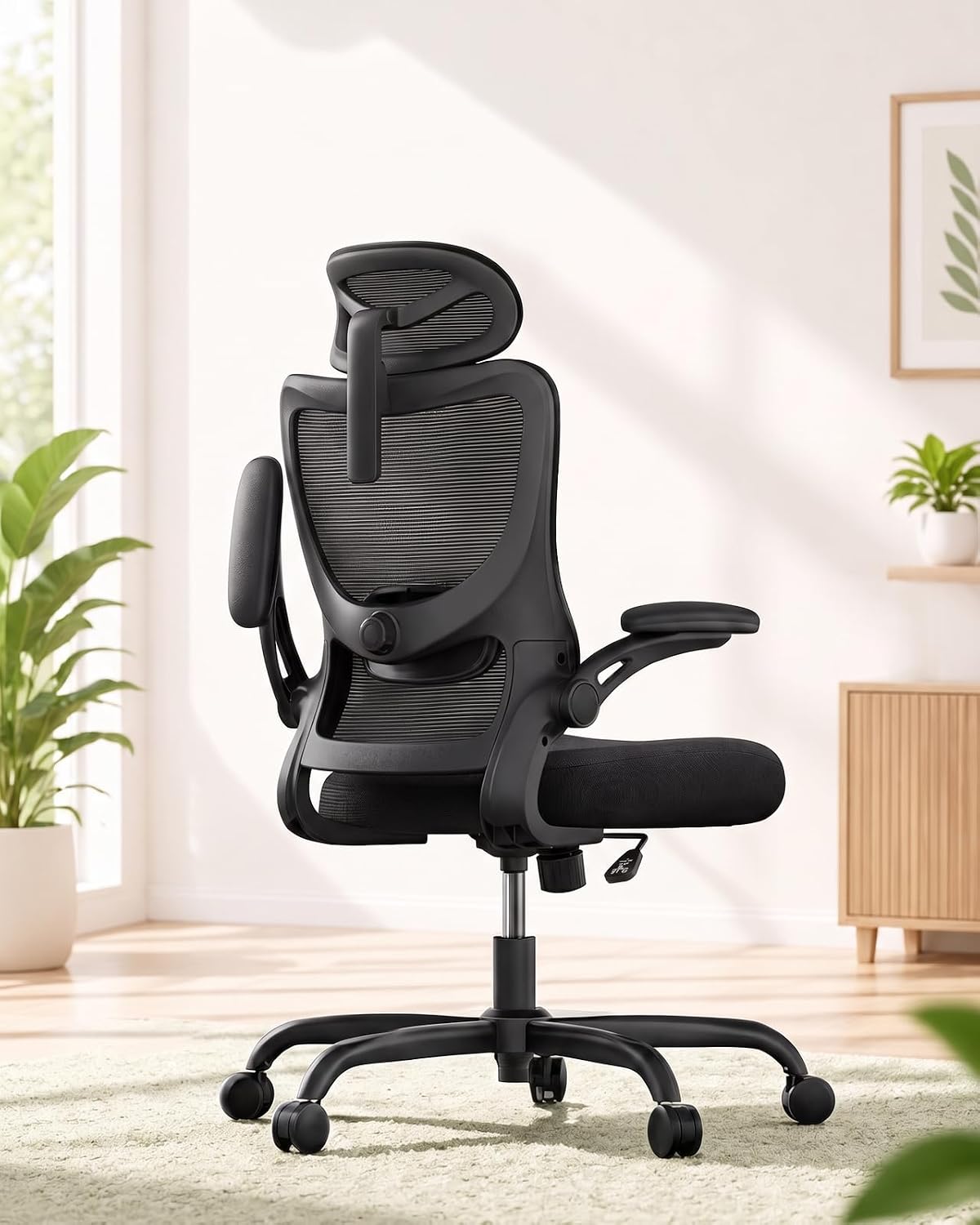 Marsail Ergonomic Office Chair, Home office desk chair With 3D PU armrests