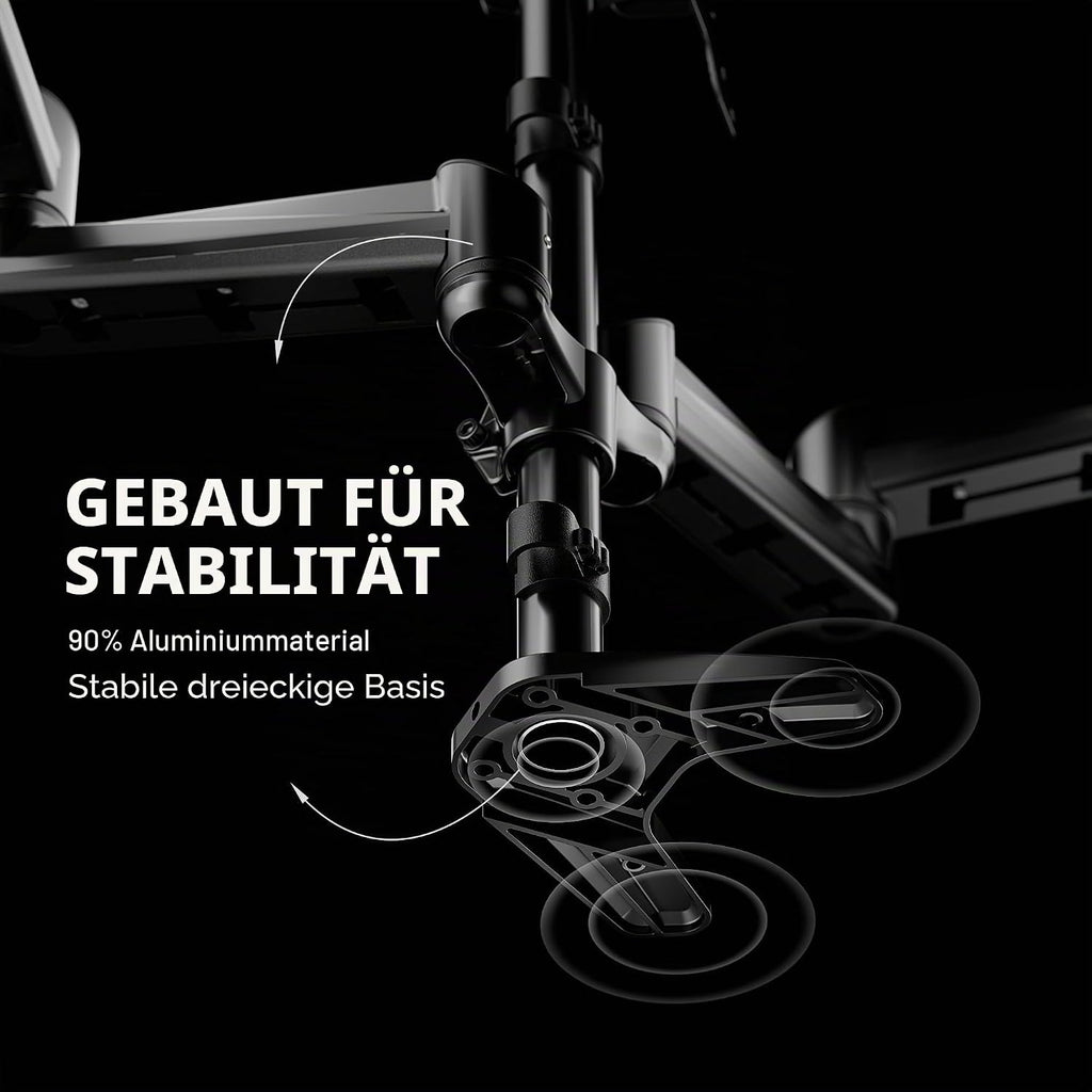 HUANUO Monitor Halterung 3 Monitore für 17-32 Zoll Bildschirme, Bildschirmhalterung 3 Monitore Höhenverstellbar, Monitorarm, Tragen Sie 8 kg pro Arm, Schwarz Gaming