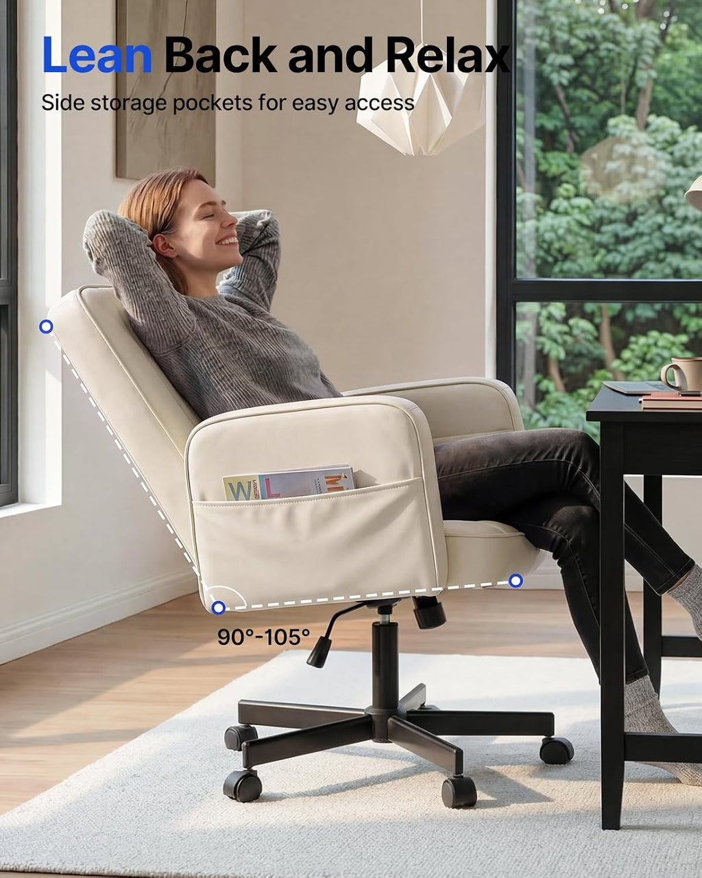 HUANUO Criss Cross Chair with Adjustable Armrests