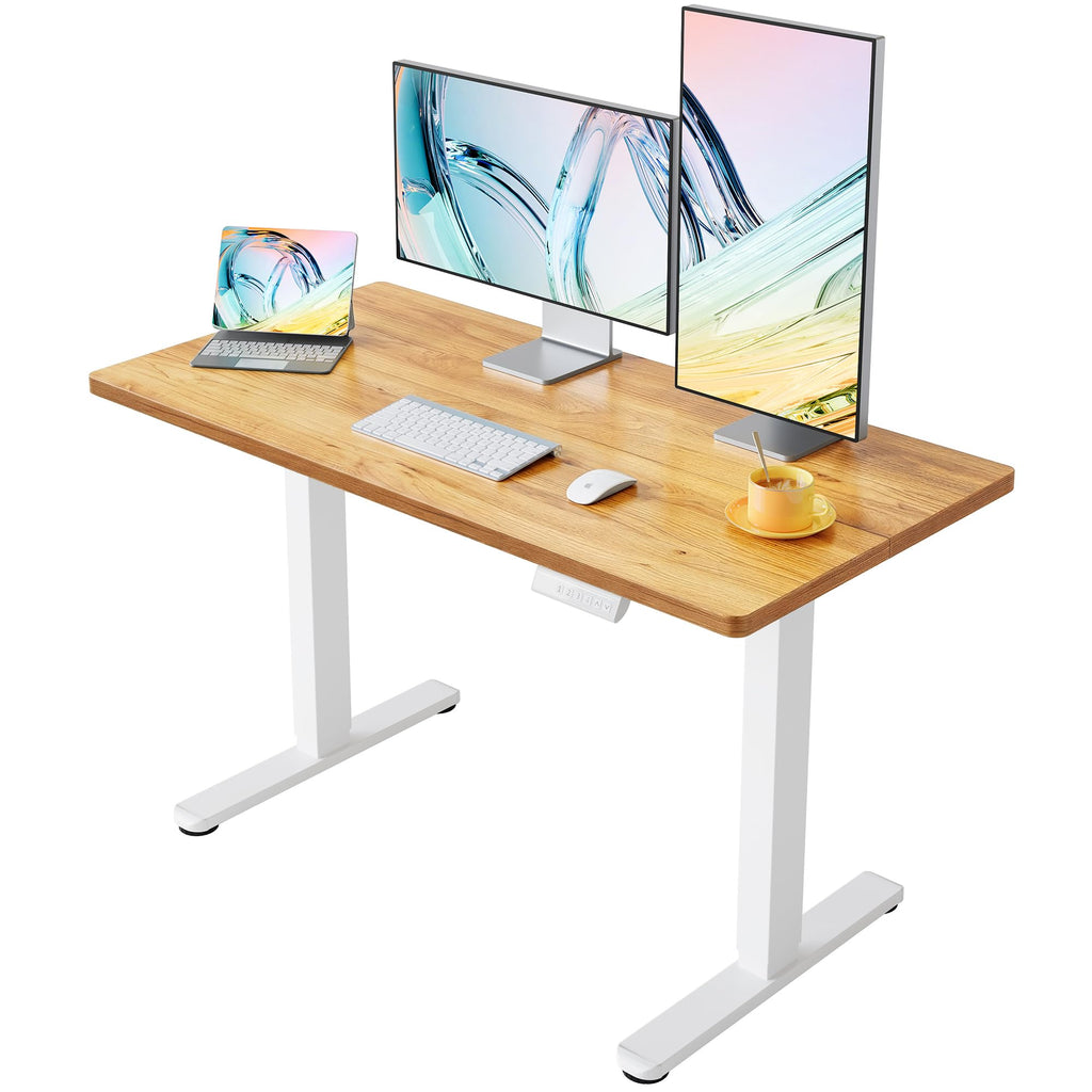 HUANUO 32" Small Electric Standing Desk Adjustable Height, 4 Memory Height Settings, Sit Stand Up Desk for Home Office & Computer Workstation, Black