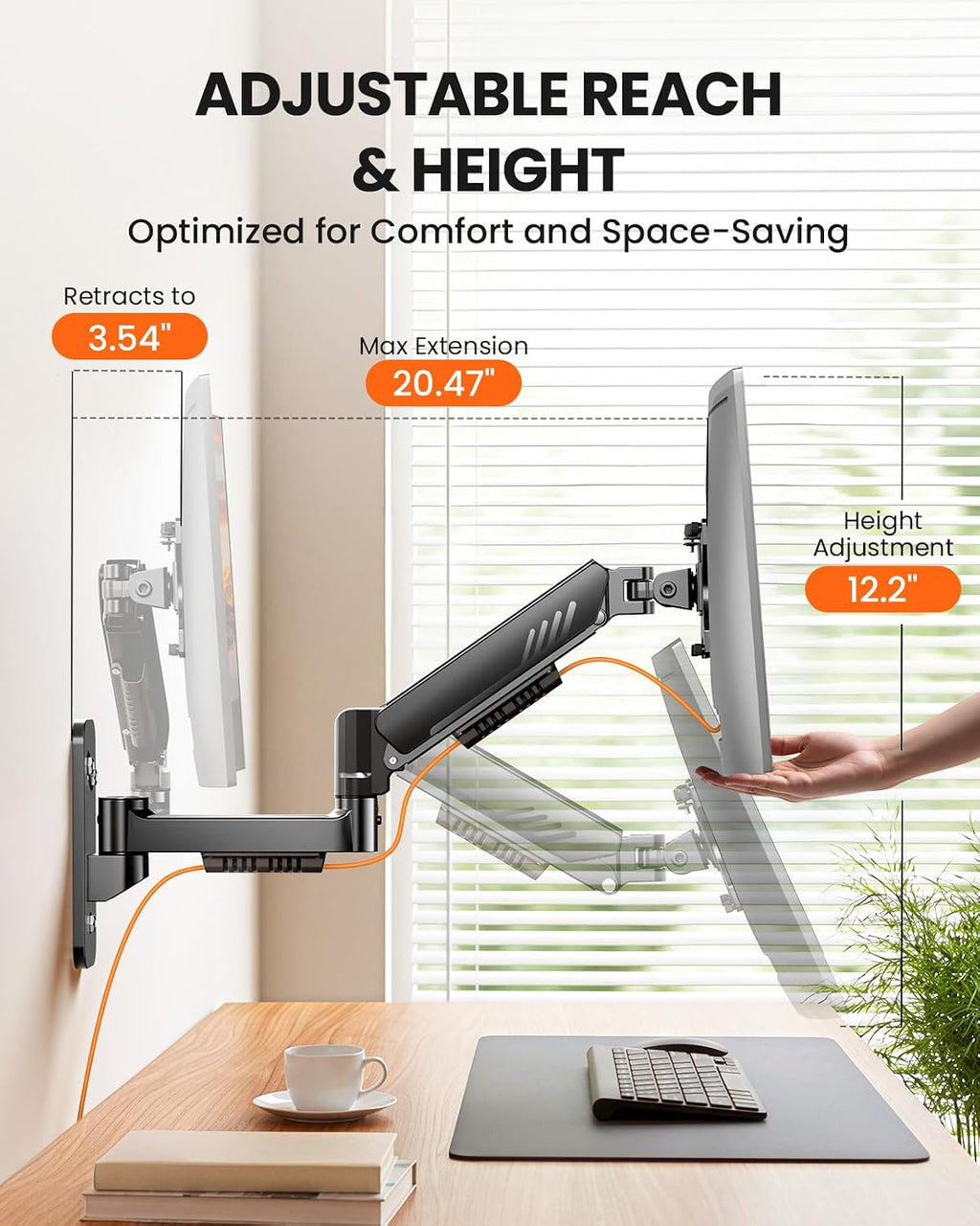 Monitor arms Black 13"-34";19.8LBS EGDMA102B-SS-CA