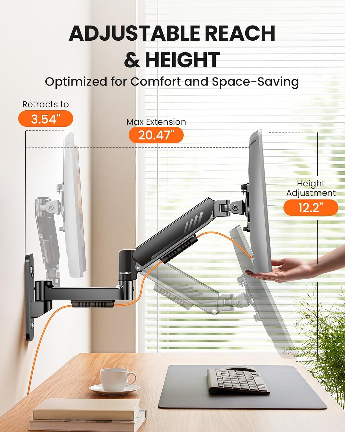 Monitor arms Black 13"-34";19.8LBS EGDMA102B-SS-CA