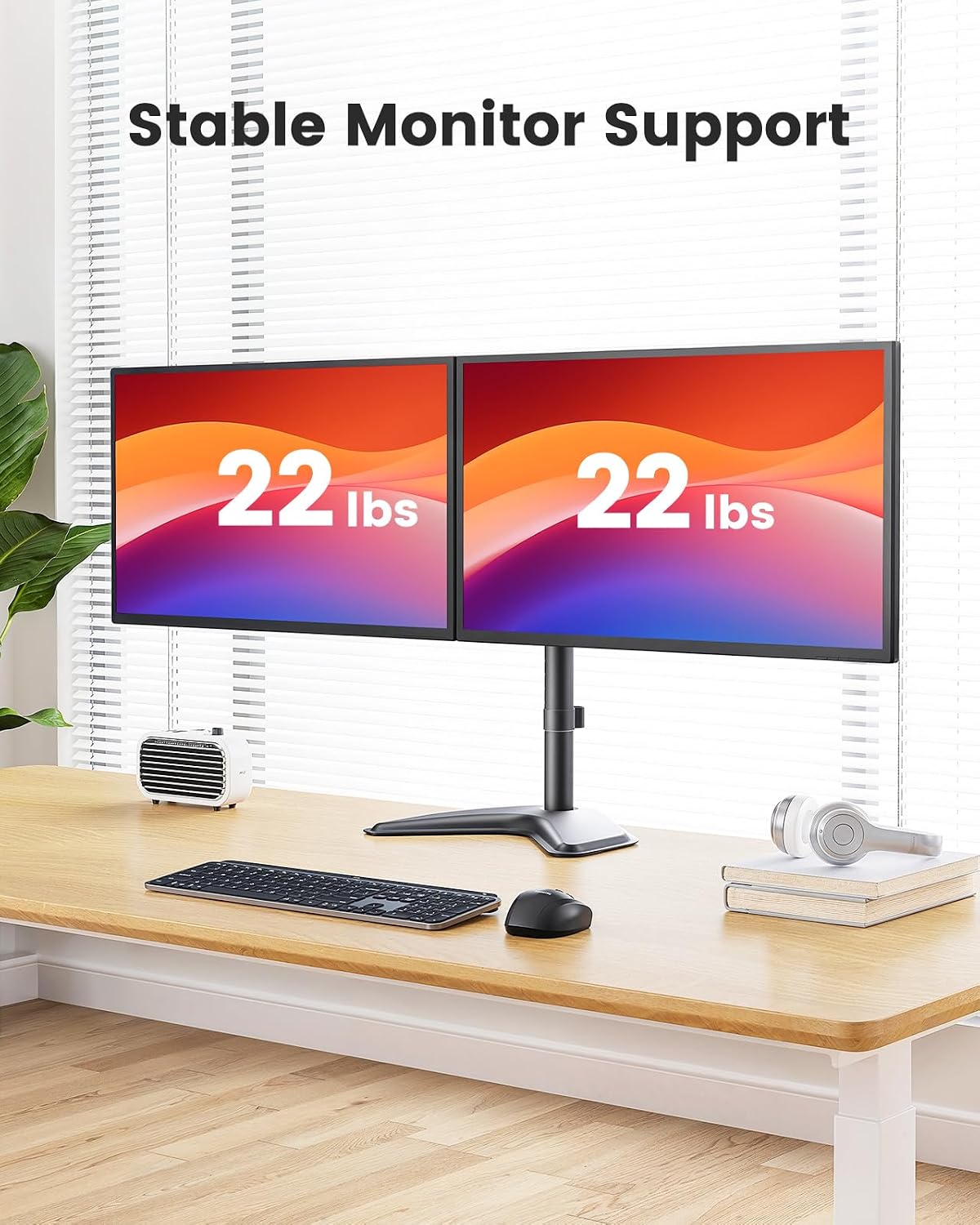 ErGear Freestanding Dual Monitor Stand for 13-32 inch Screens