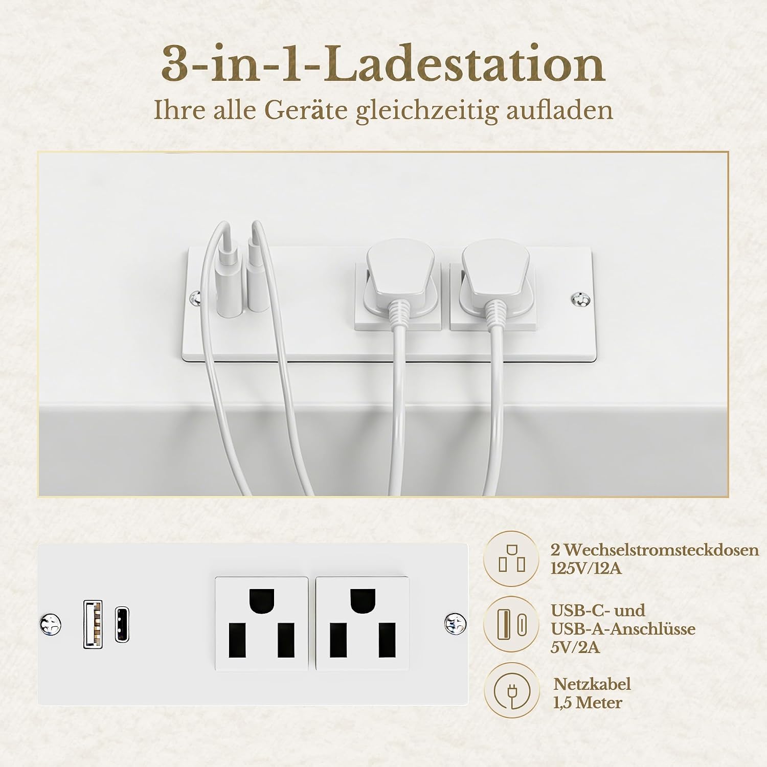 HUANUO Elektrisch höhenverstellbarer Schreibtisch 178 × 76 cm mit Stauraum