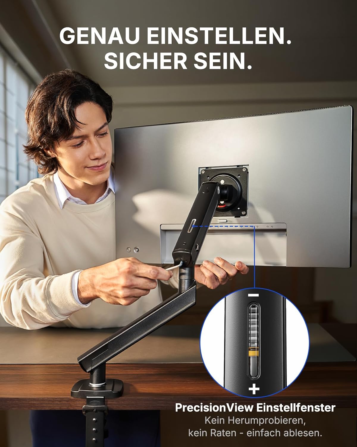 HUANUO Monitor Halterung 13-32 Zoll bis 9 kg, FlowLift Pro höhenverstellbar