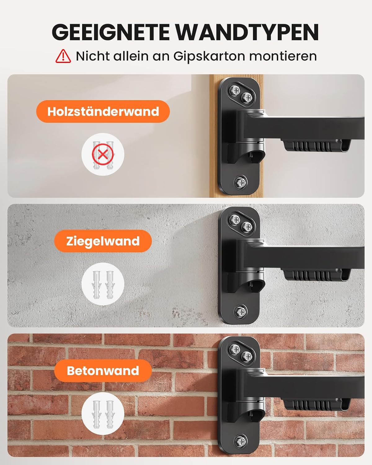 ErGear Monitor Wandhalterung 17-34" 9 kg, neigbar schwenkbar, VESA 75/100