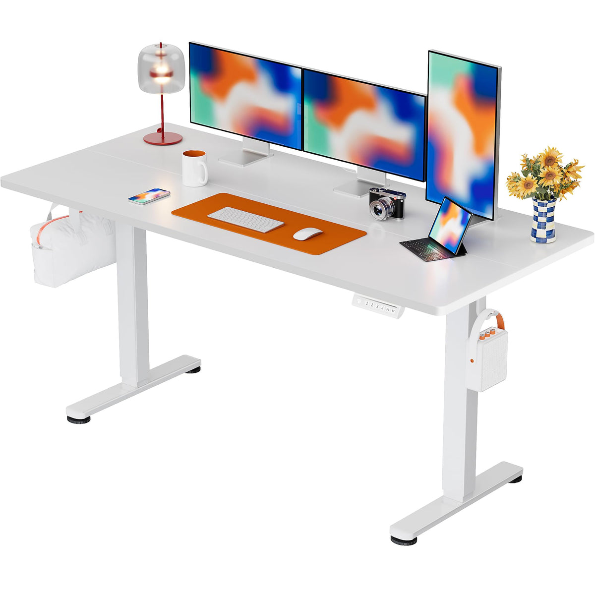 ErGear 48 X 24 Inch Height Adjustable Electric Standing Desk, Black