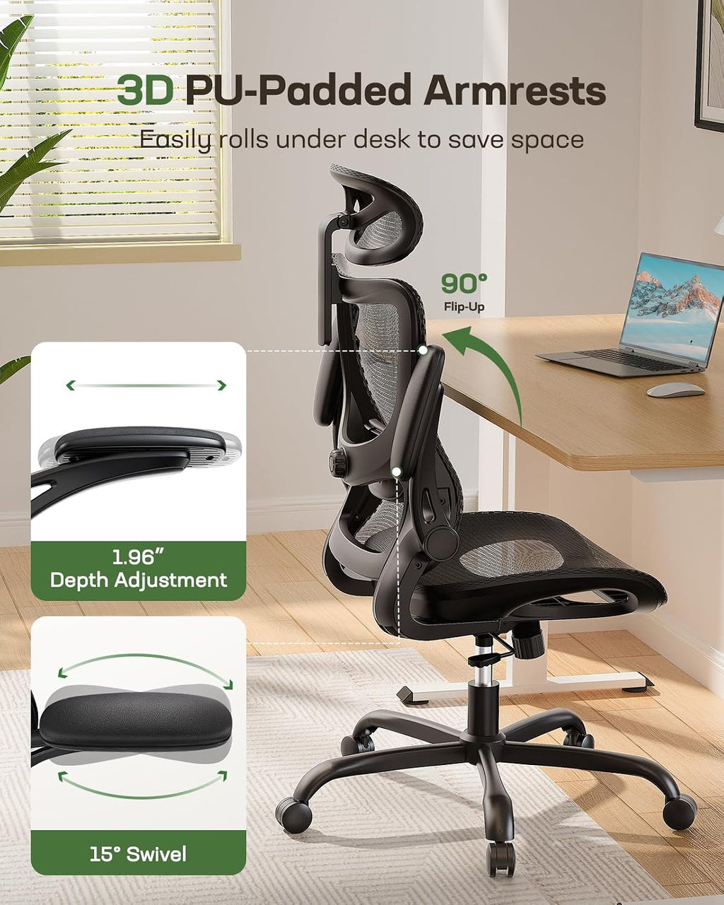 Marsail Ergonomic Mesh Office Chair with Adjustable Lumbar Support