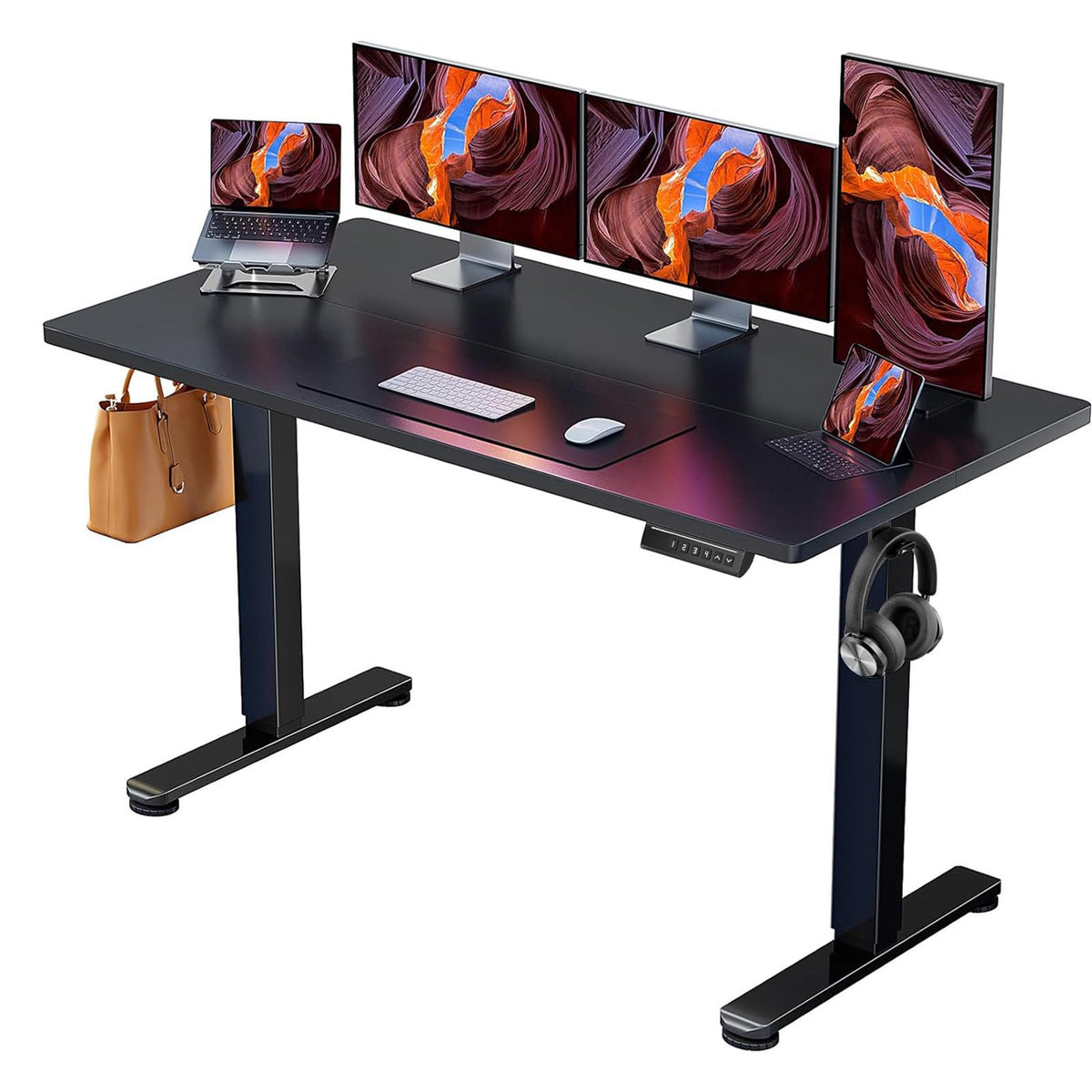 ErGear 48 X 24 Inch Height Adjustable Electric Standing Desk, Black