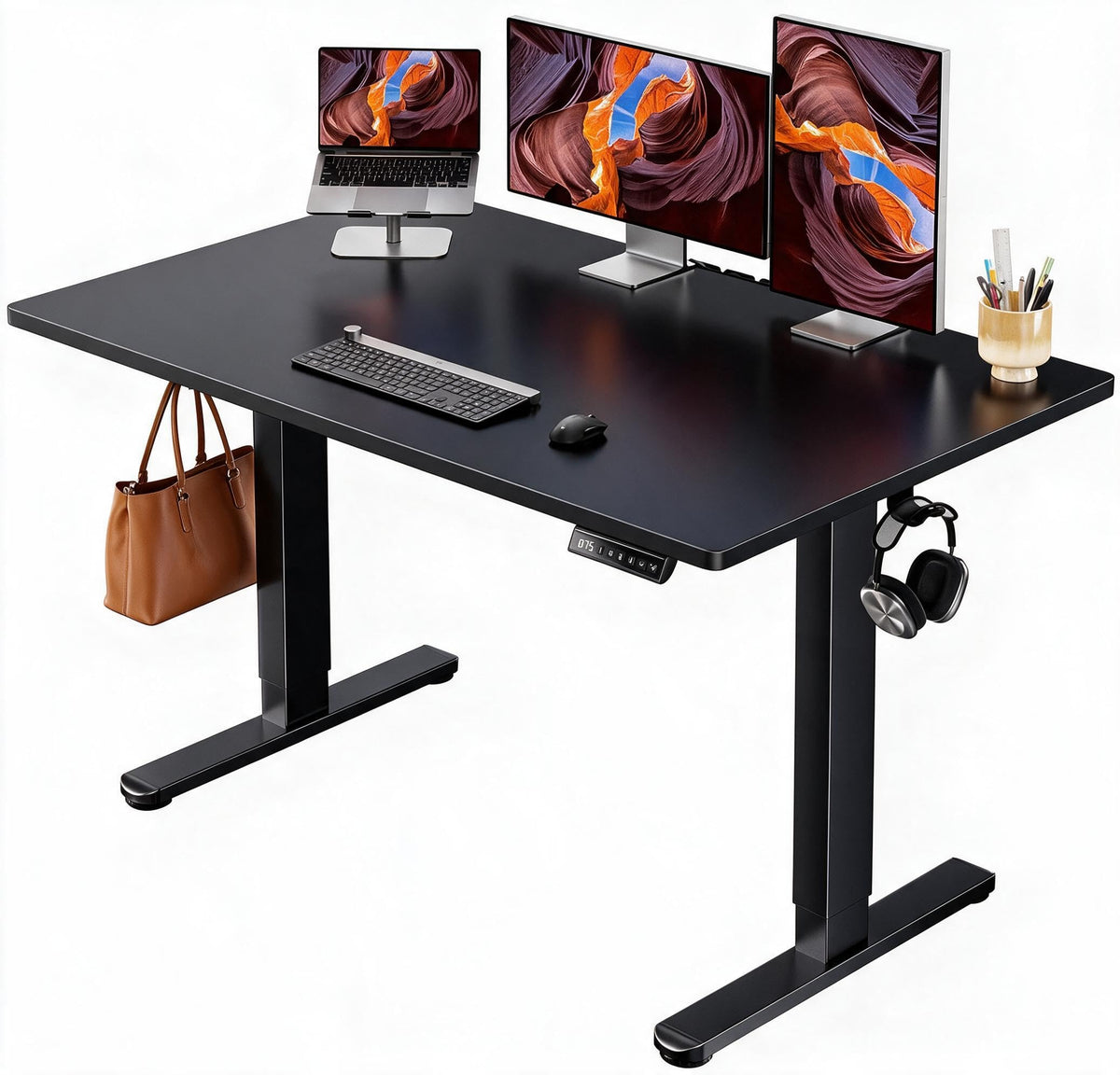 ErGear 48 X 24 Inch Height Adjustable Electric Standing Desk, Black