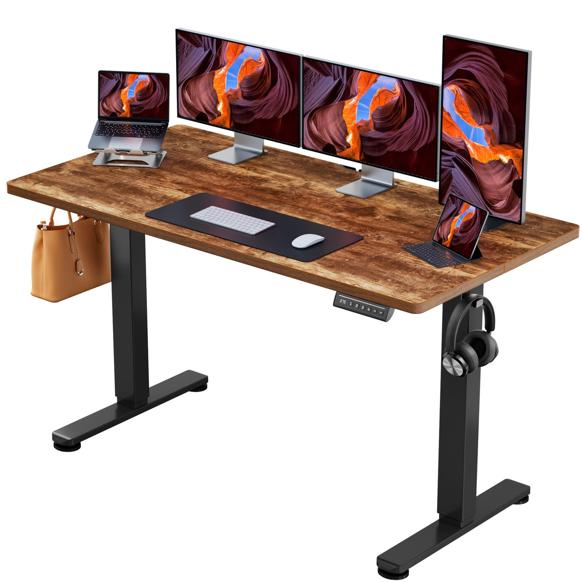 ErGear 48 X 24 Inch Height Adjustable Electric Standing Desk, Black