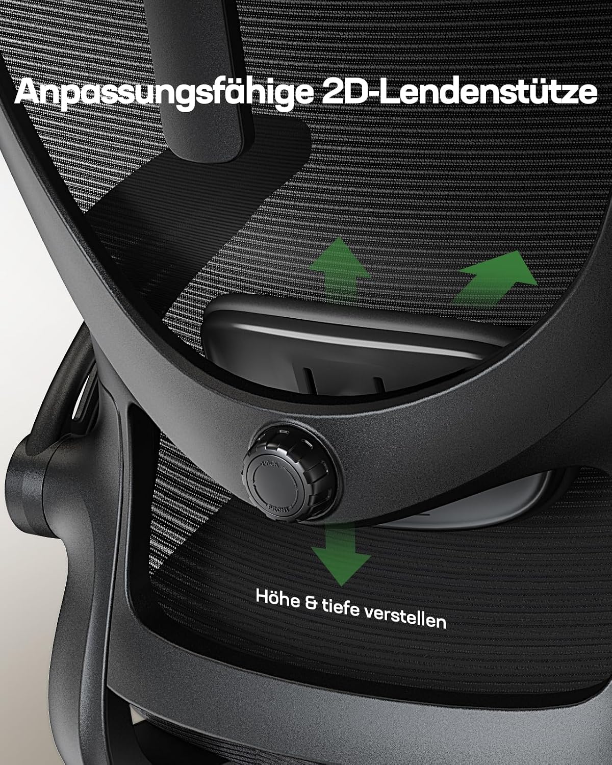 Marsail Ergonomic Office Chair, Ergonomic Desk Chair with 2D Headrest, 2D Lumbar Support, 3D Folding Armrest, Seat 8 cm, Height Adjustable, Tilt Function, Up to 136 kg