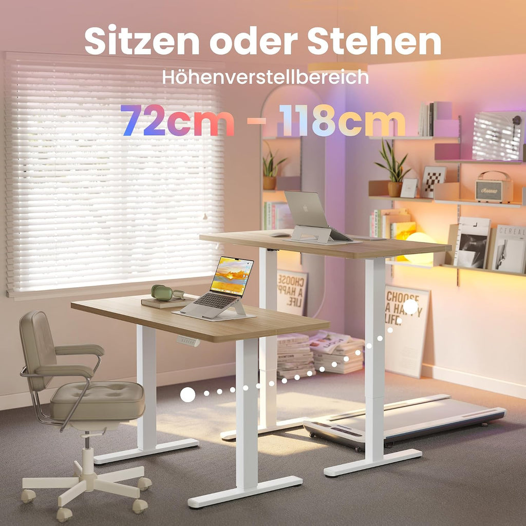 HUANUO höhenverstellbarer Schreibtisch 80x48cm mit 4 Memory-Steuerung