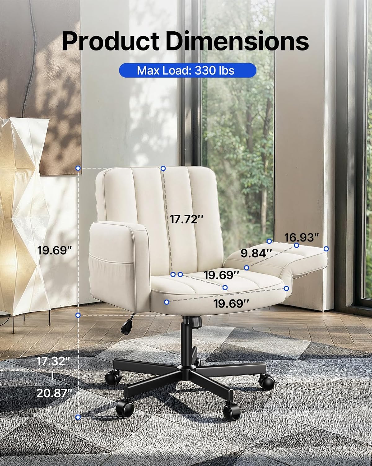 HUANUO Criss Cross Chair with Adjustable Armrests