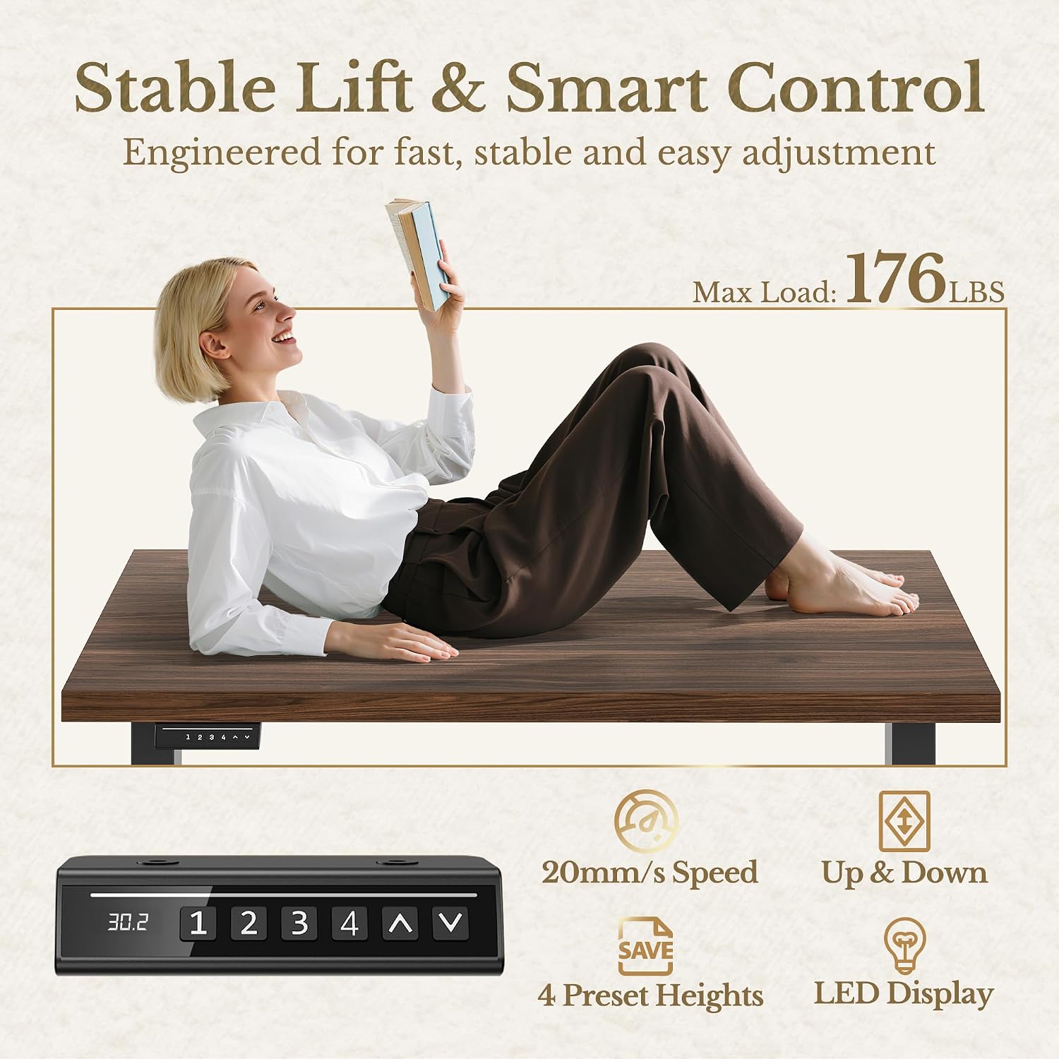67 Inch L Shaped Executive Standing Desk with Storage Drawers | Electric Adjustable Height Desk with 2 File Cabinet, AC/USB, Fluted Sit Stand Corner Desk, 1.18" Desktop, Black Walnut