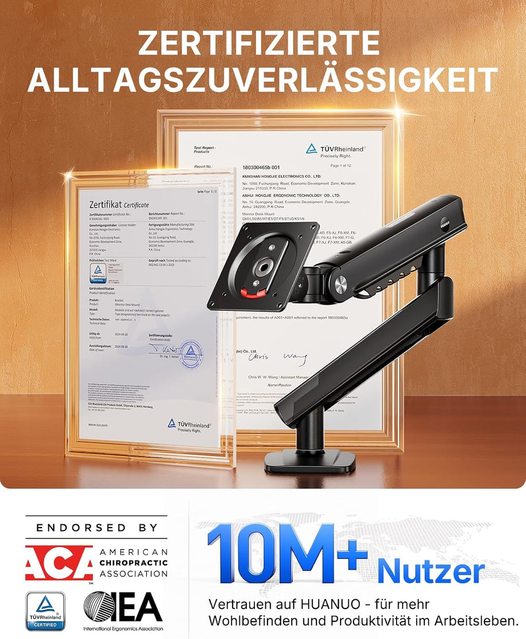 HUANUO Monitor Halterung 13-32 Zoll bis 9 kg, FlowLift Pro höhenverstellbar