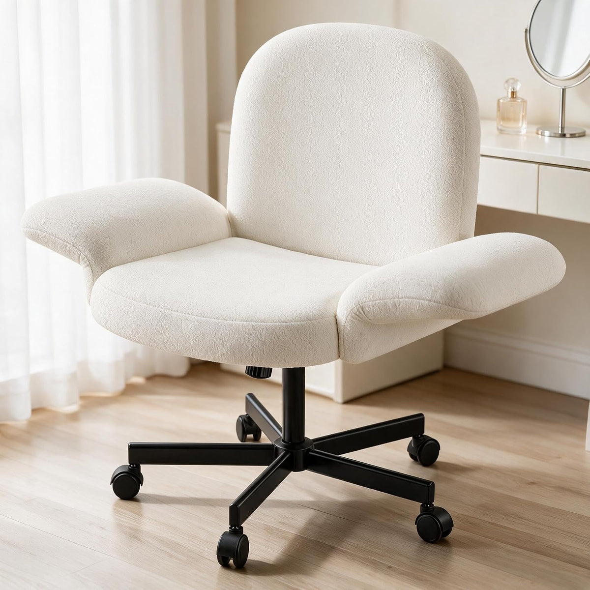 Marsail Dressing Table, Reg Arms 180°, Reclining Backrest 105°, White