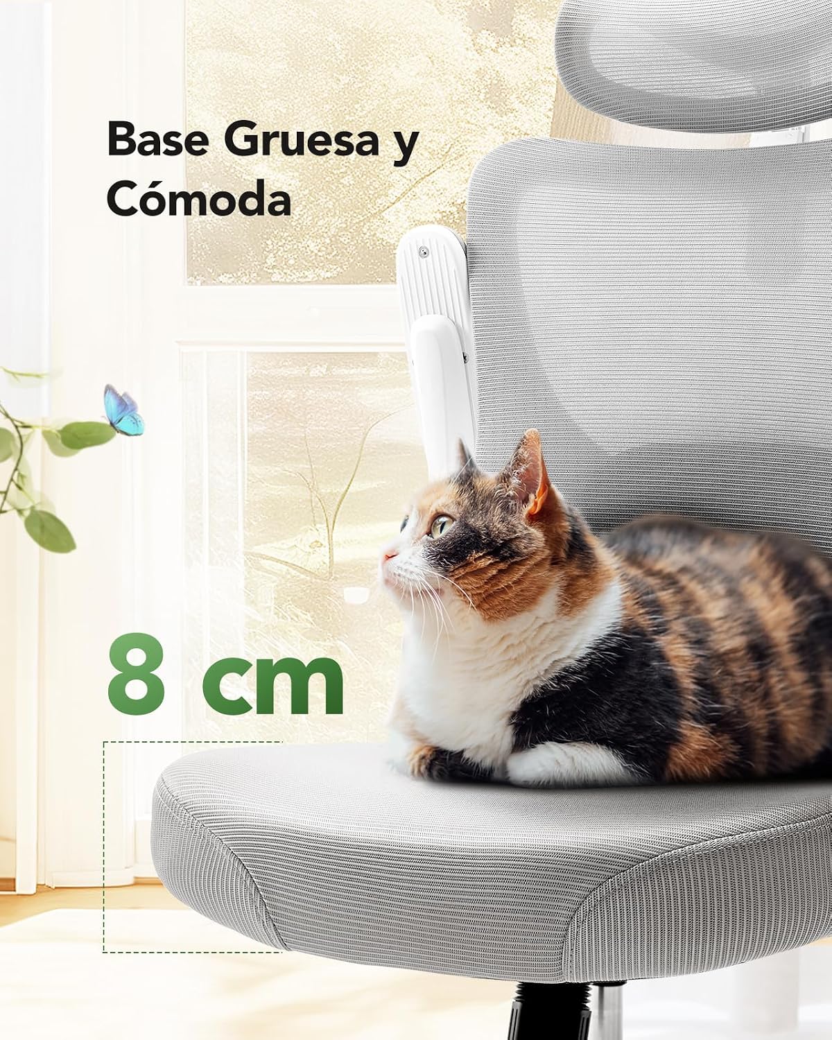 Marsail Ergonomic Desk Chair: Computer Office Chair with Mesh High Back and Adjustable Lumbar Support Swivel Chair for Work with Wheels, 3D Armrest and Headrest