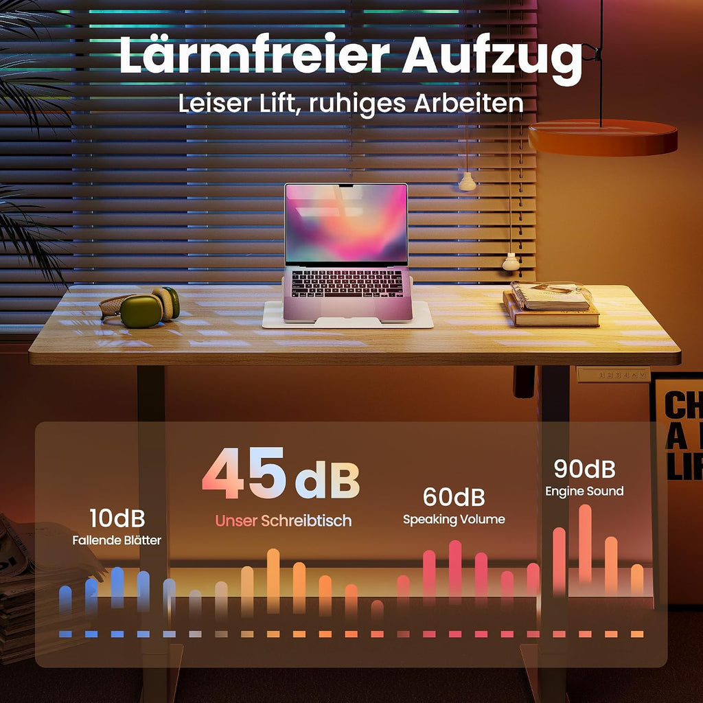 HUANUO höhenverstellbarer Schreibtisch 80x48cm mit 4 Memory-Steuerung