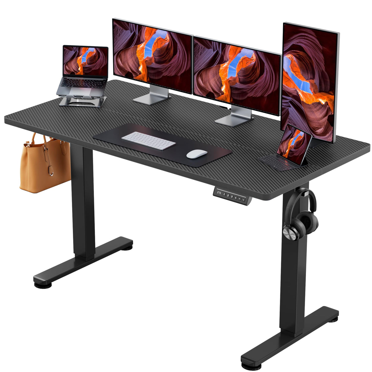 ErGear 48 X 24 Inch Height Adjustable Electric Standing Desk, Black