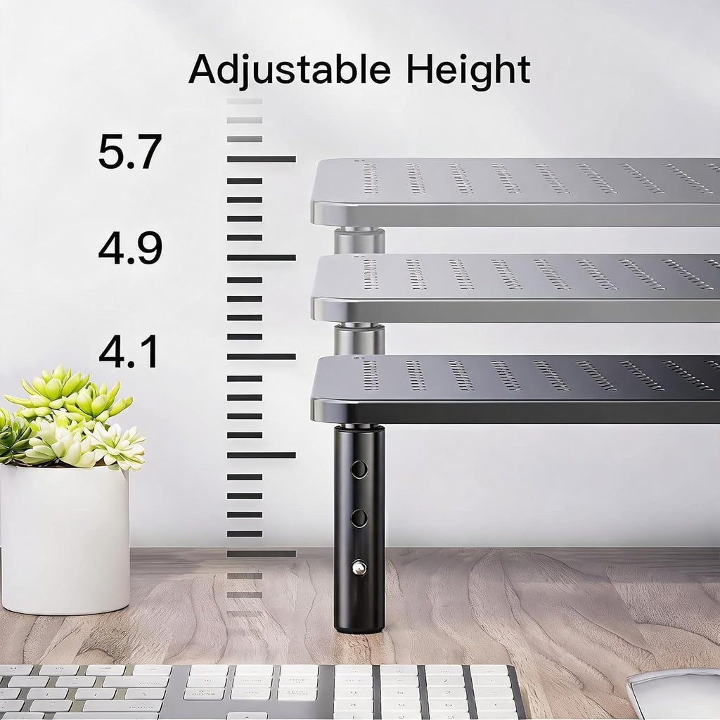 HUANUO Computer Monitor Stand for Desk, Adjustable Laptop Riser, 2 Pack