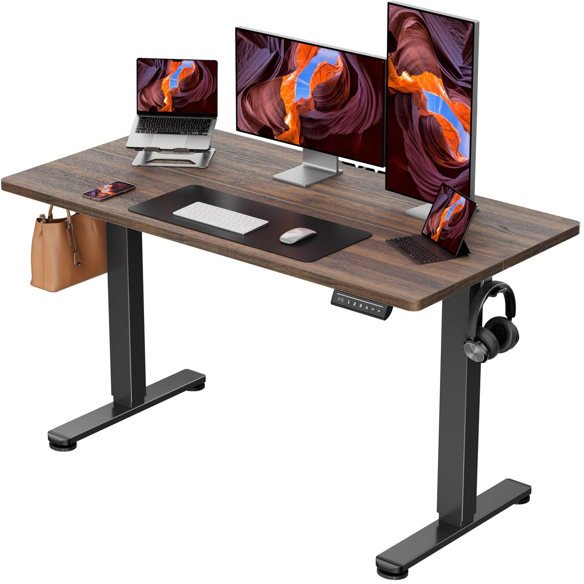 ErGear Height Adjustable Electric Standing Desk, 32 x 19 Inches Sit Stand up Desk, Memory Computer Home Office Desk, Black