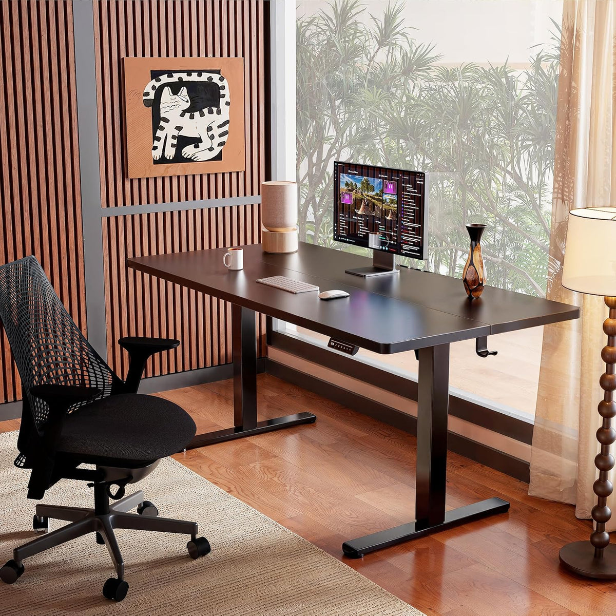 ErGear Height Adjustable Electric Standing Desk, 32 x 19 Inches Sit Stand up Desk, Memory Computer Home Office Desk, Black