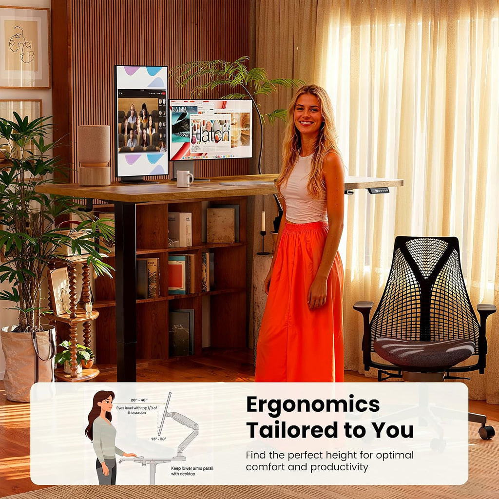 ErGear Electric Standing Desk 120 x 60cm 4 Memory with Splice Board