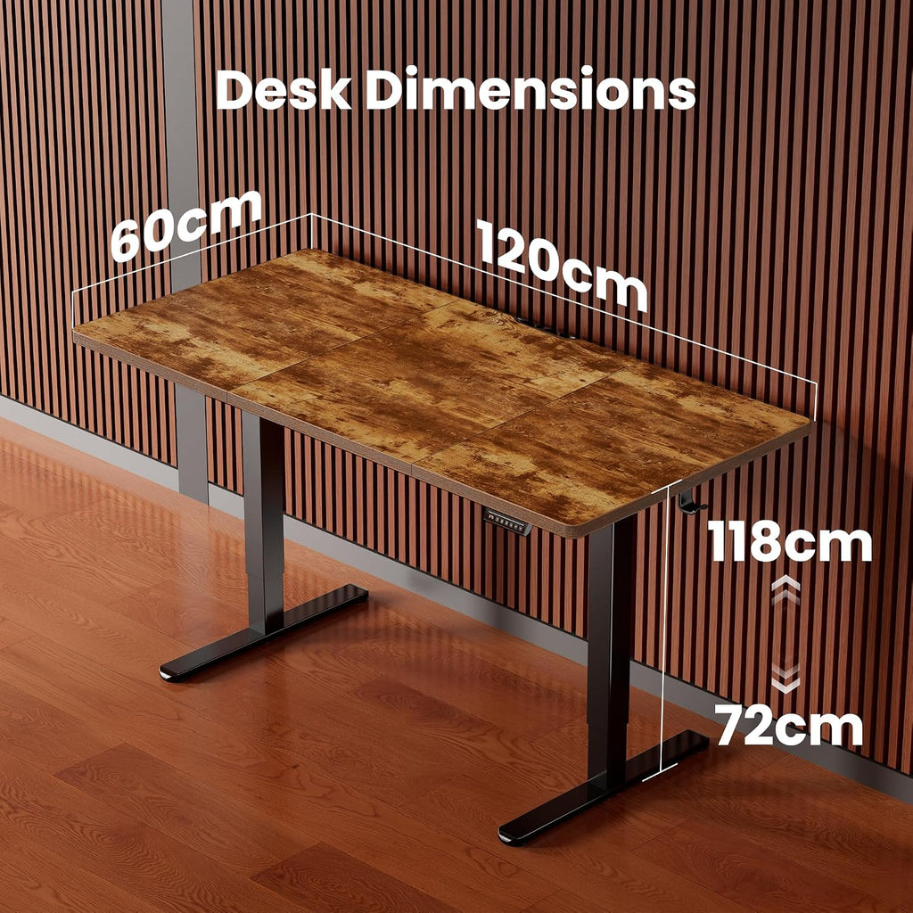 ErGear Electric Standing Desk 120 x 60cm 4 Memory with Splice Board