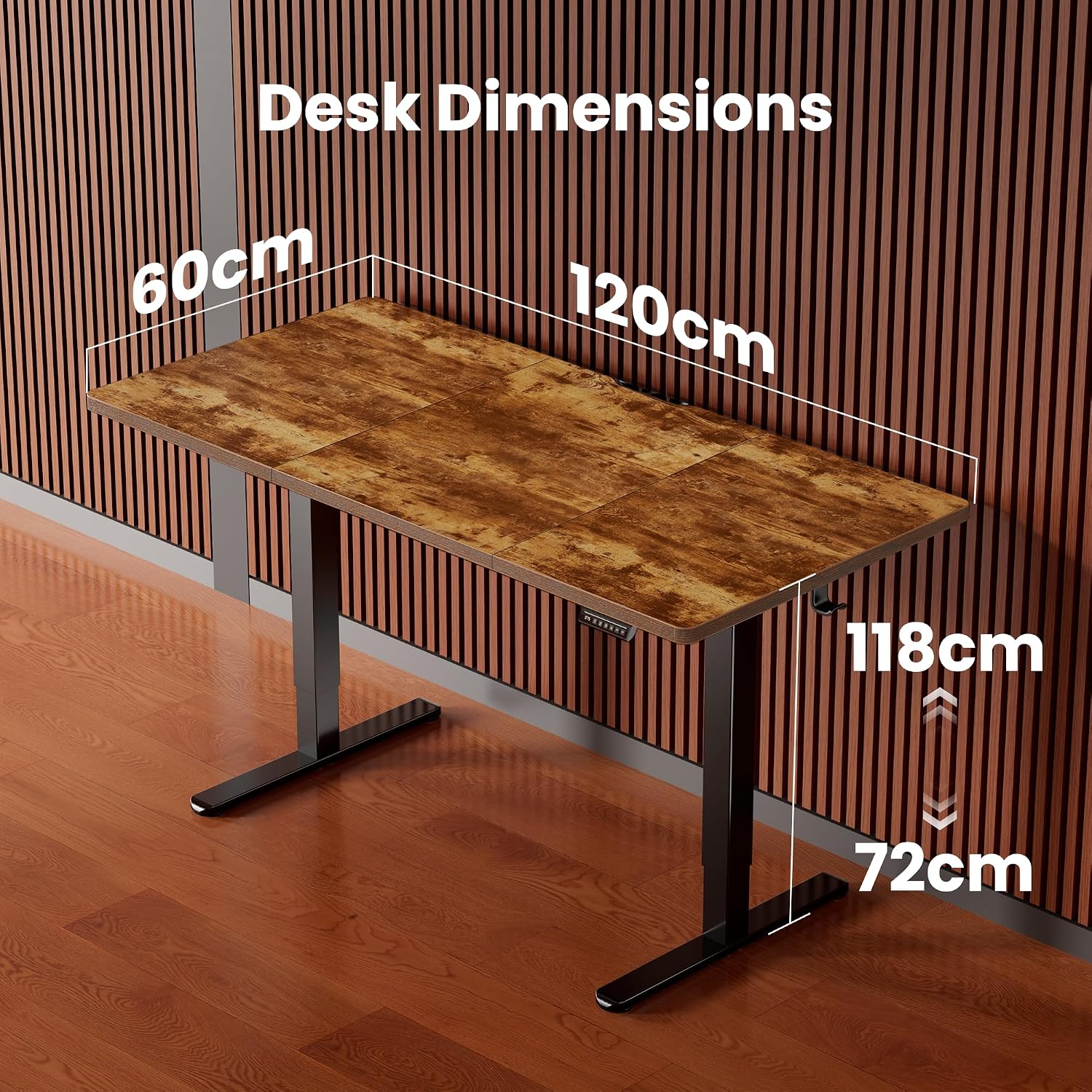 ErGear Electric Standing Desk 120 x 60cm 4 Memory with Splice Board