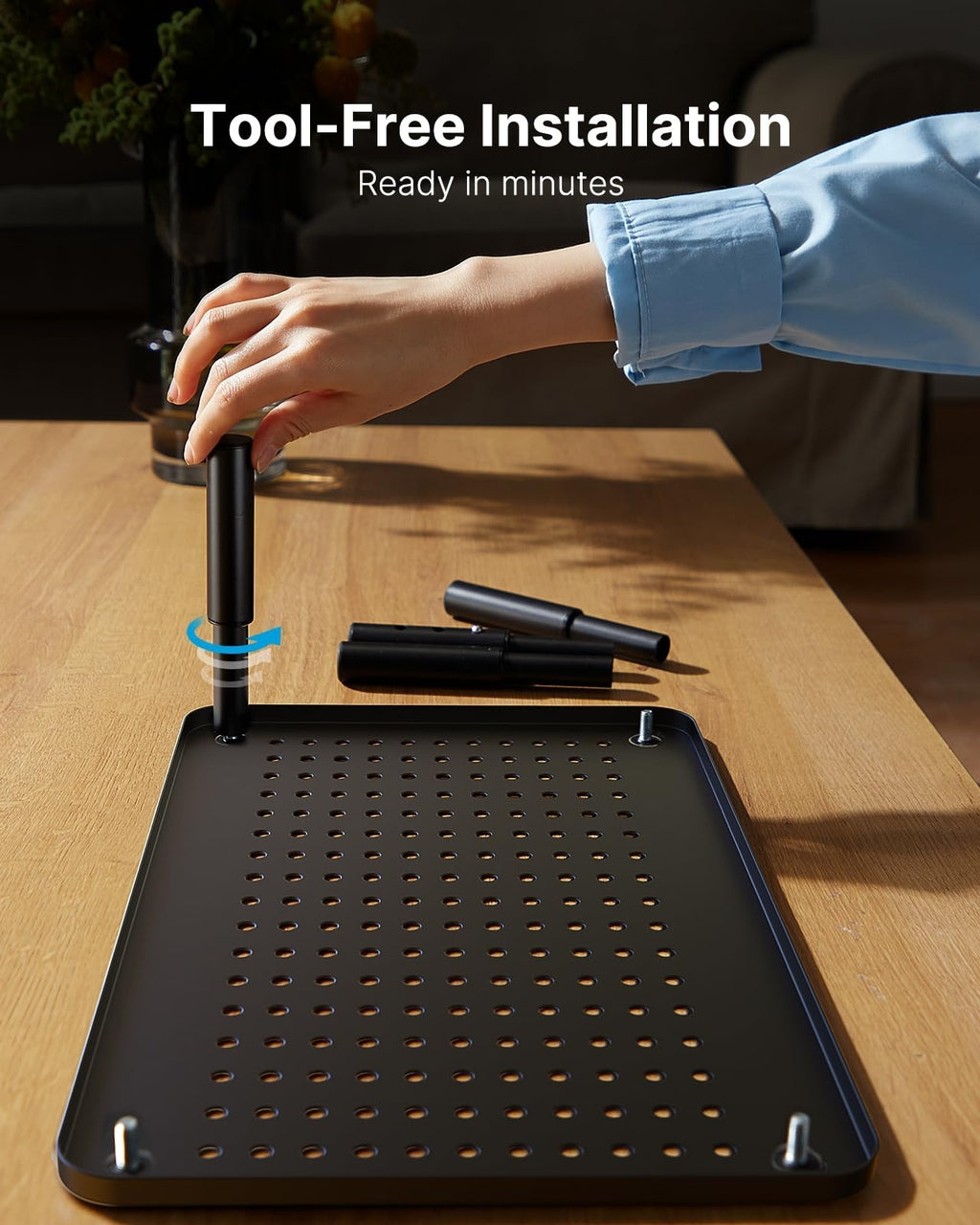 HUANUO Monitor Stand, Monitor Stand Riser 3 Height Adjustable, Monitor Riser with Airflow Vents, Laptop Stand for Desk, Laptop Riser, Desk Organizer for Monitor, Laptop, PC, Printer