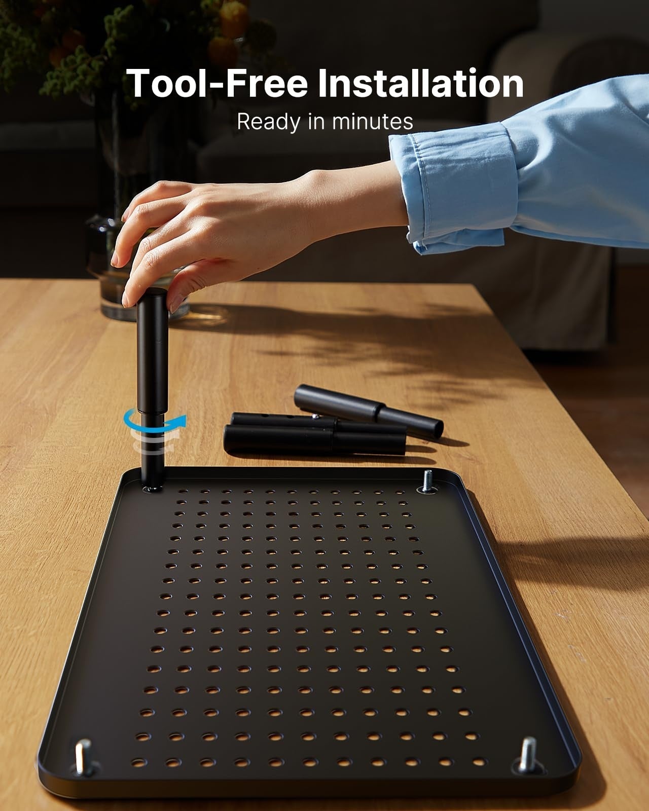 HUANUO Monitor Stand, Monitor Stand Riser 3 Height Adjustable, Monitor Riser with Airflow Vents, Laptop Stand for Desk, Laptop Riser, Desk Organizer for Monitor, Laptop, PC, Printer