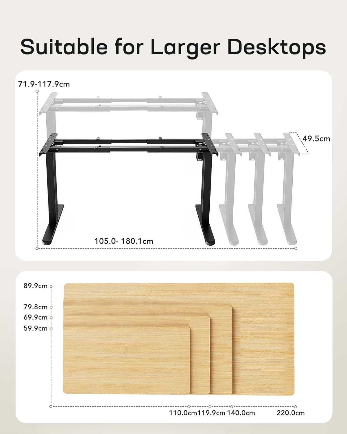 Electric Height - Adjustable Standing Desk Frame - 