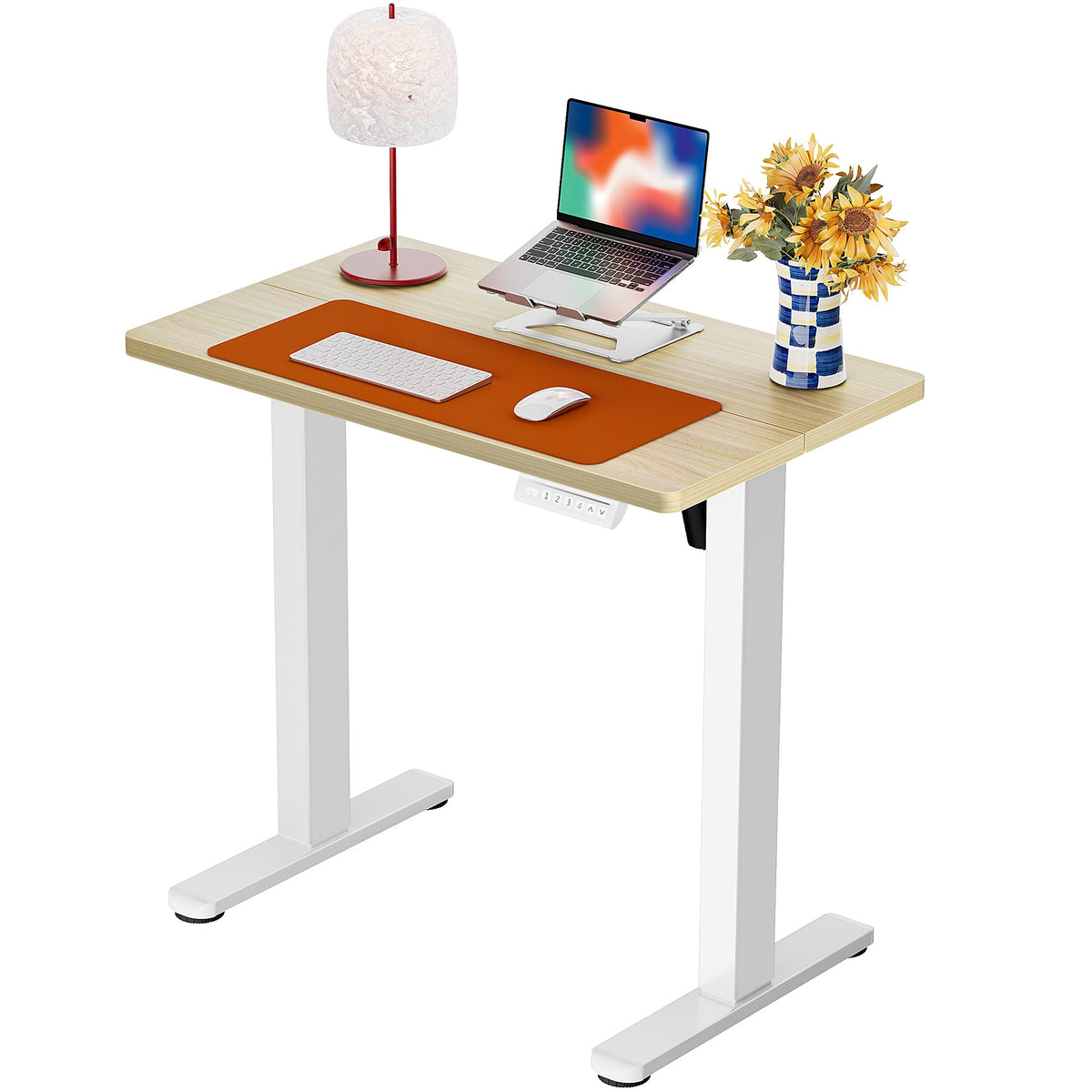 ErGear Electric Standing Desk, 48‘’x24‘’ Height Adjustable Sit Stand up Desk, 4 Memory Computer Home Office Desk Standing Table with Splice Board (Black) -