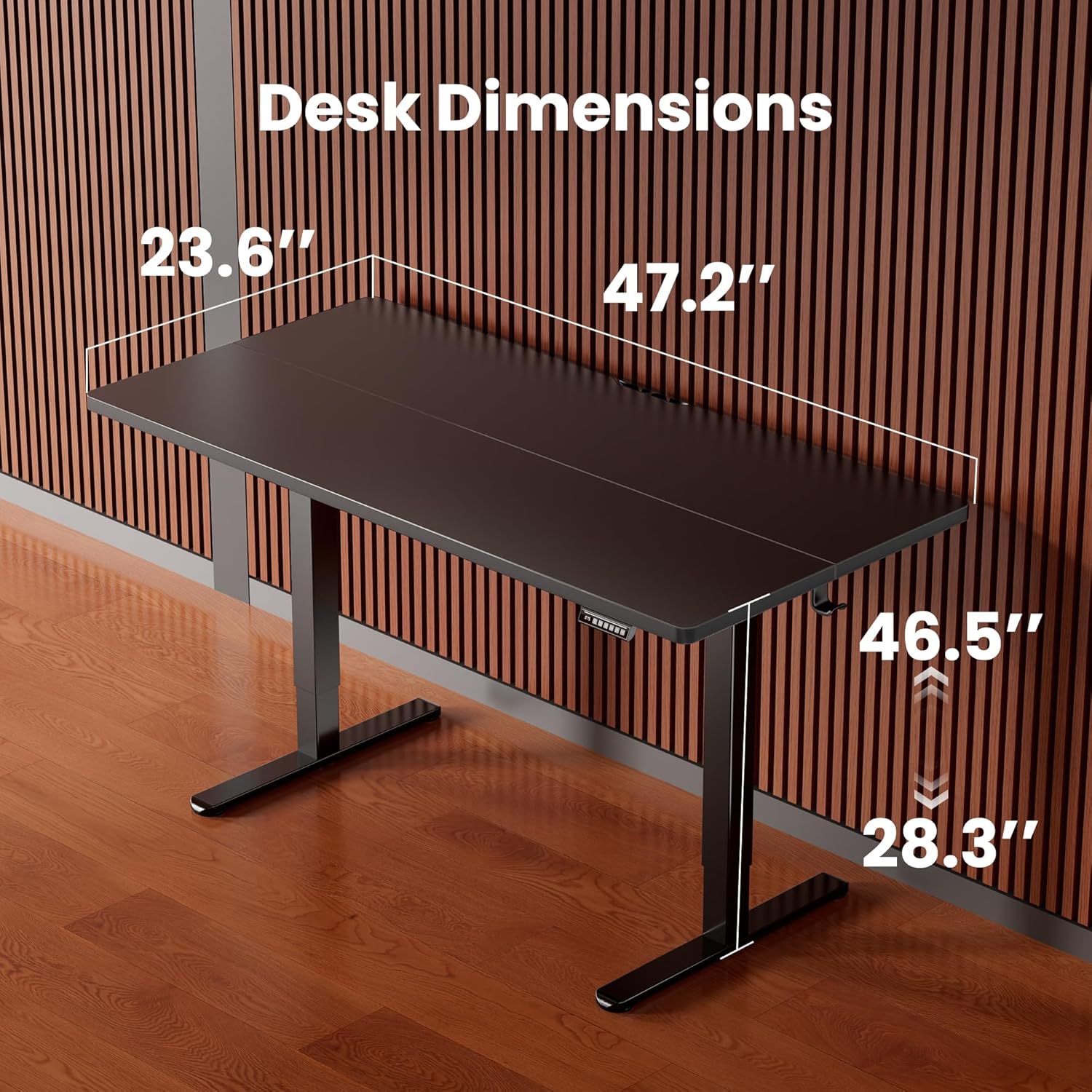 ErGear Electric Standing Desk, 48‘’x24‘’ Height Adjustable Sit Stand up Desk, 4 Memory Computer Home Office Desk Standing Table with Splice Board (Black) -