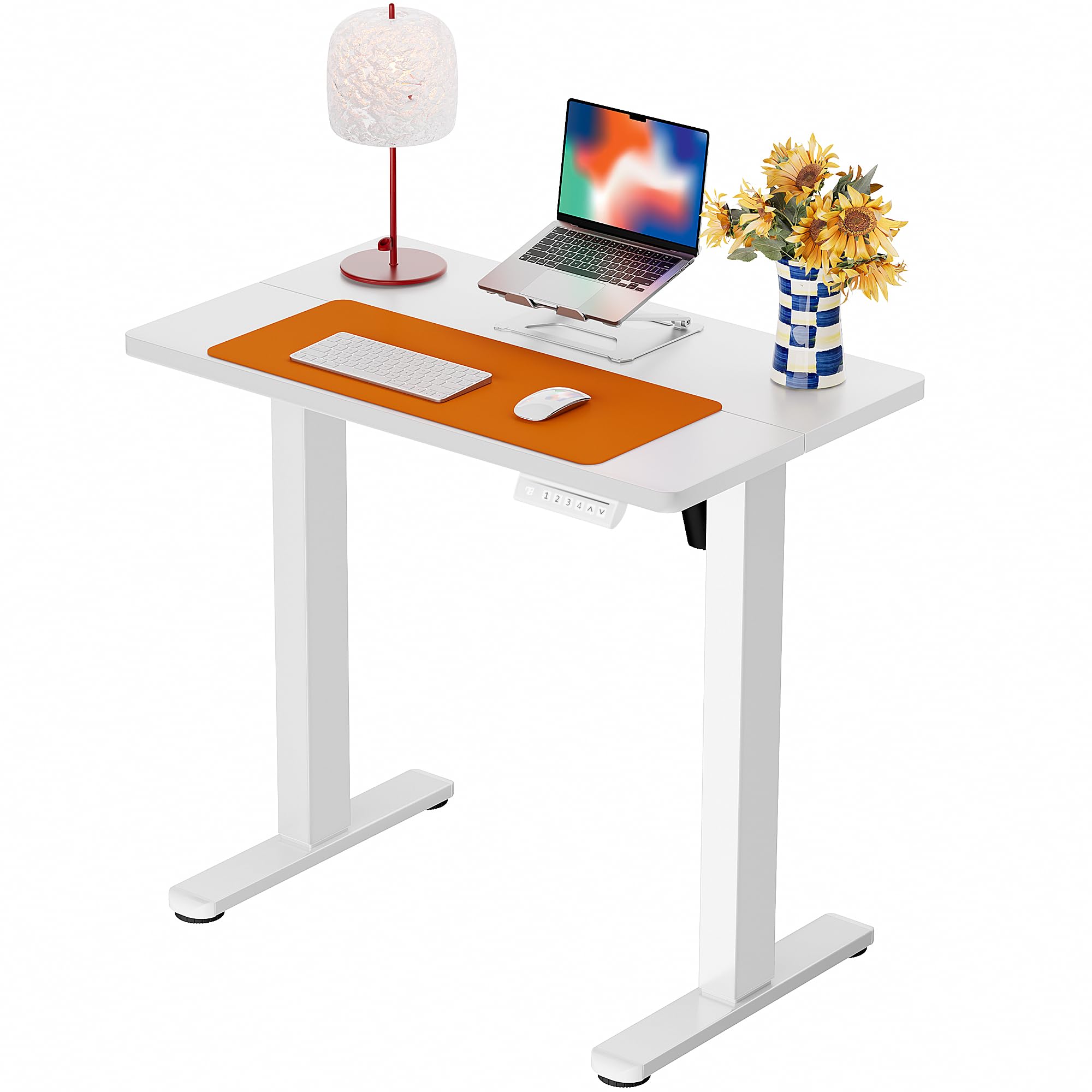 ErGear Electric Standing Desk, 48‘’x24‘’ Height Adjustable Sit Stand up Desk, 4 Memory Computer Home Office Desk Standing Table with Splice Board (Black) -