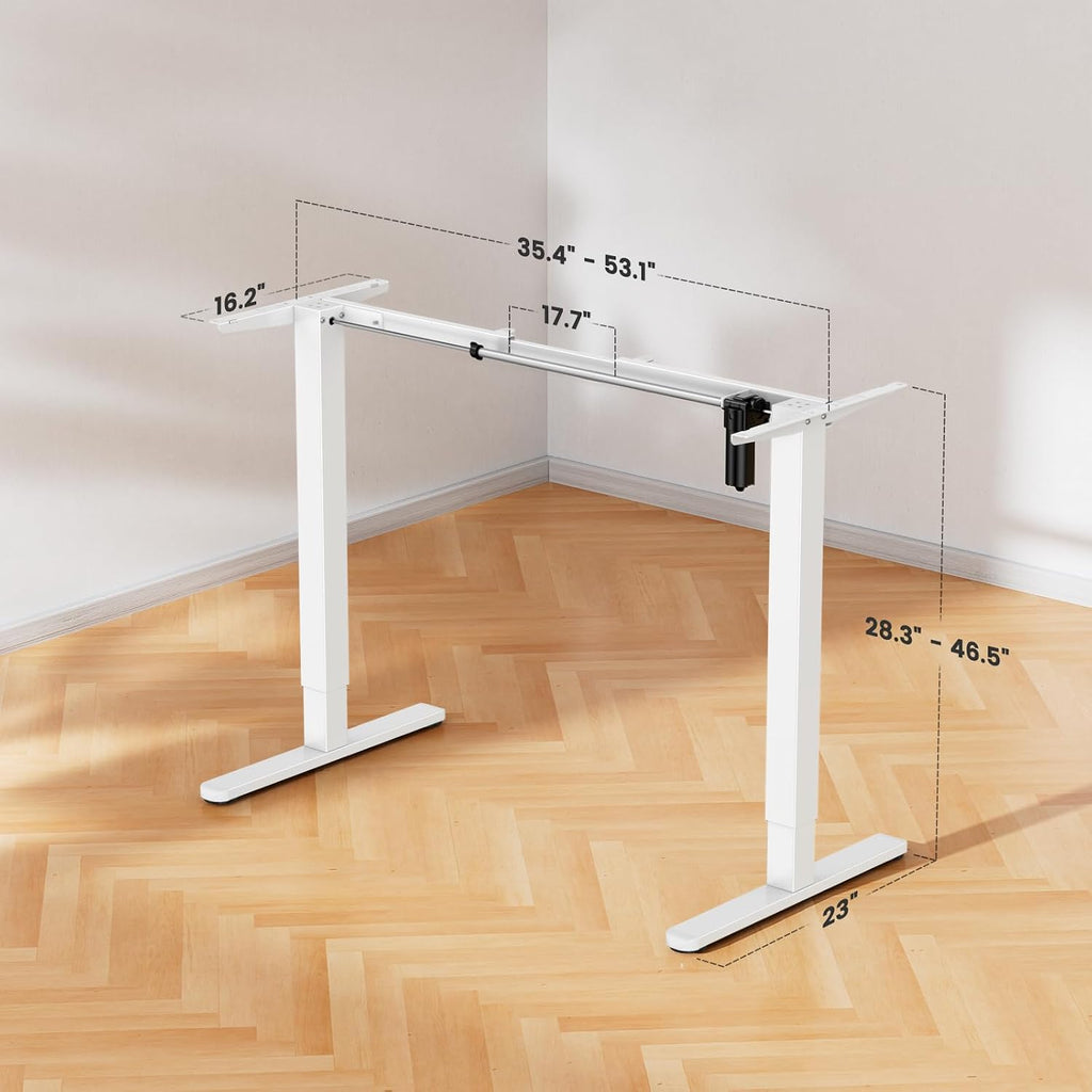 ErGear Electric Standing Desk Legs, 4 Memory Height Settings Height Adjustable Desk Frame, Sit Stand Table Legs Up to 47.2", Ergonomic Stand up Converter Base Workstation, White Frame Only - Black
