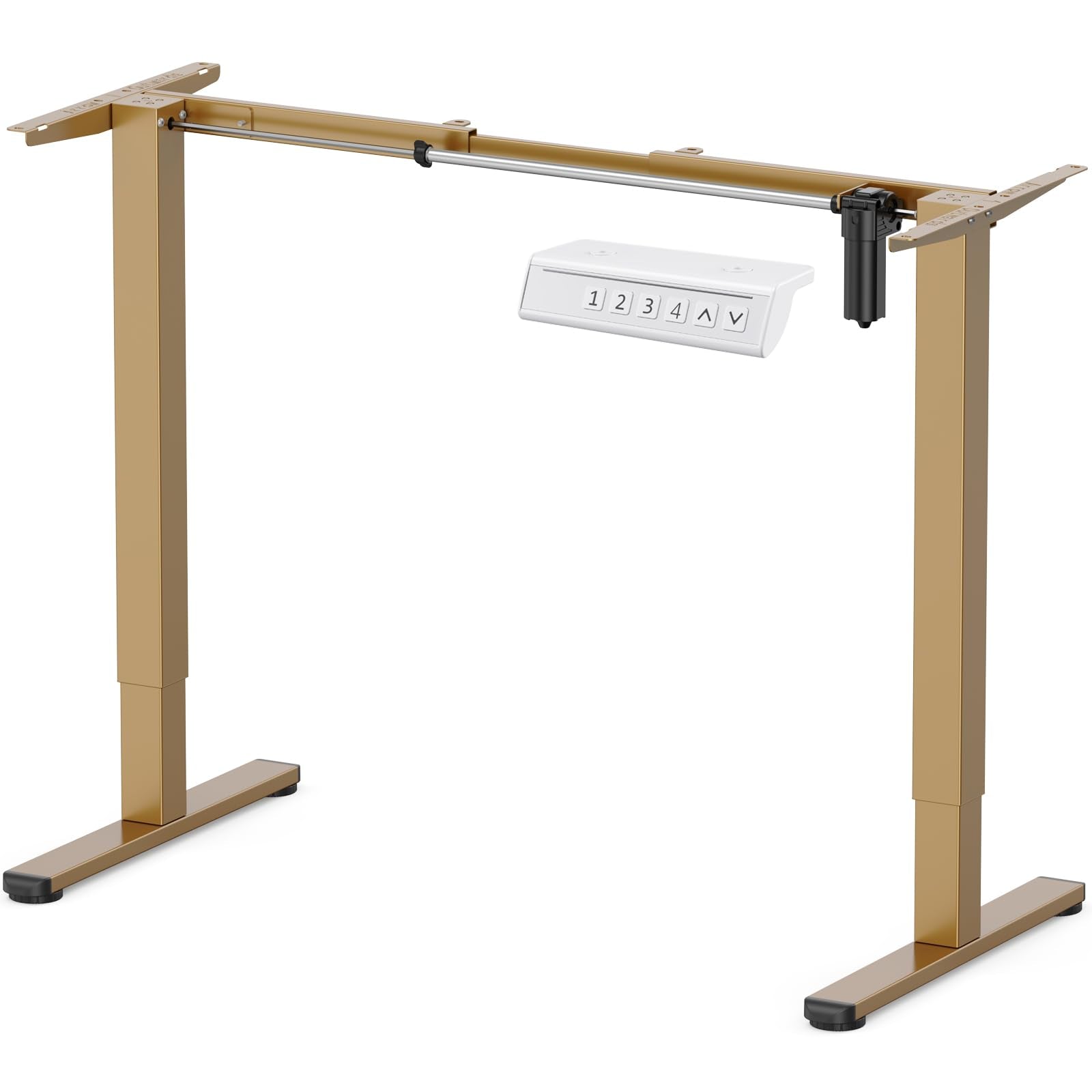 ErGear Electric Standing Desk Legs, 4 Memory Height Settings Height Adjustable Desk Frame, Sit Stand Table Legs Up to 47.2", Ergonomic Stand up Converter Base Workstation, White Frame Only - Glod