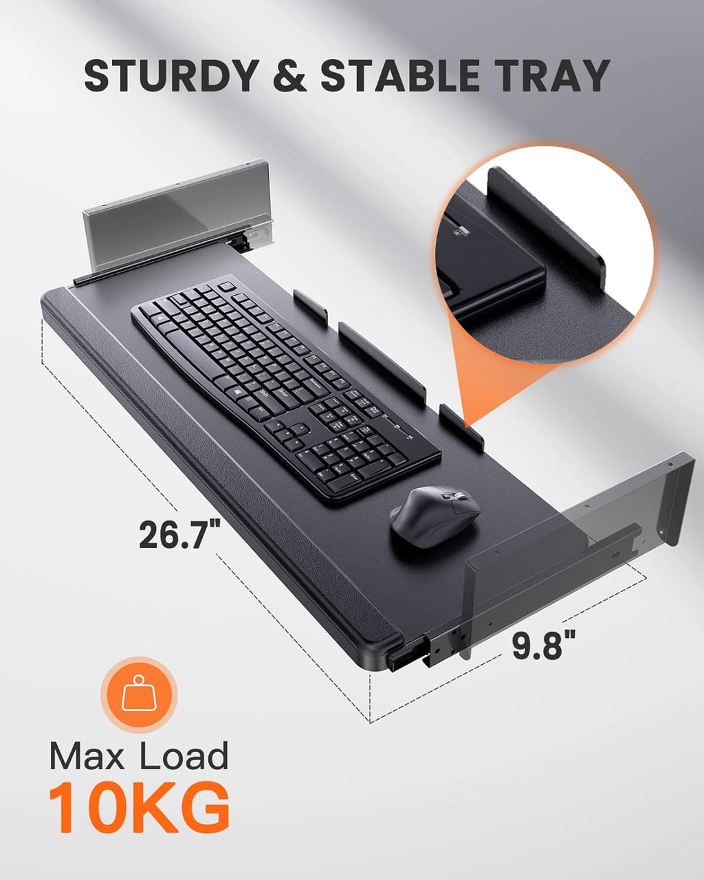 ErGear Electric Standing Desk with Full Size Keyboard Tray, Adjustable Height Sit Stand Up Desk, Home Office Desk Computer Workstation, 48x24 Inches, Black - Black
